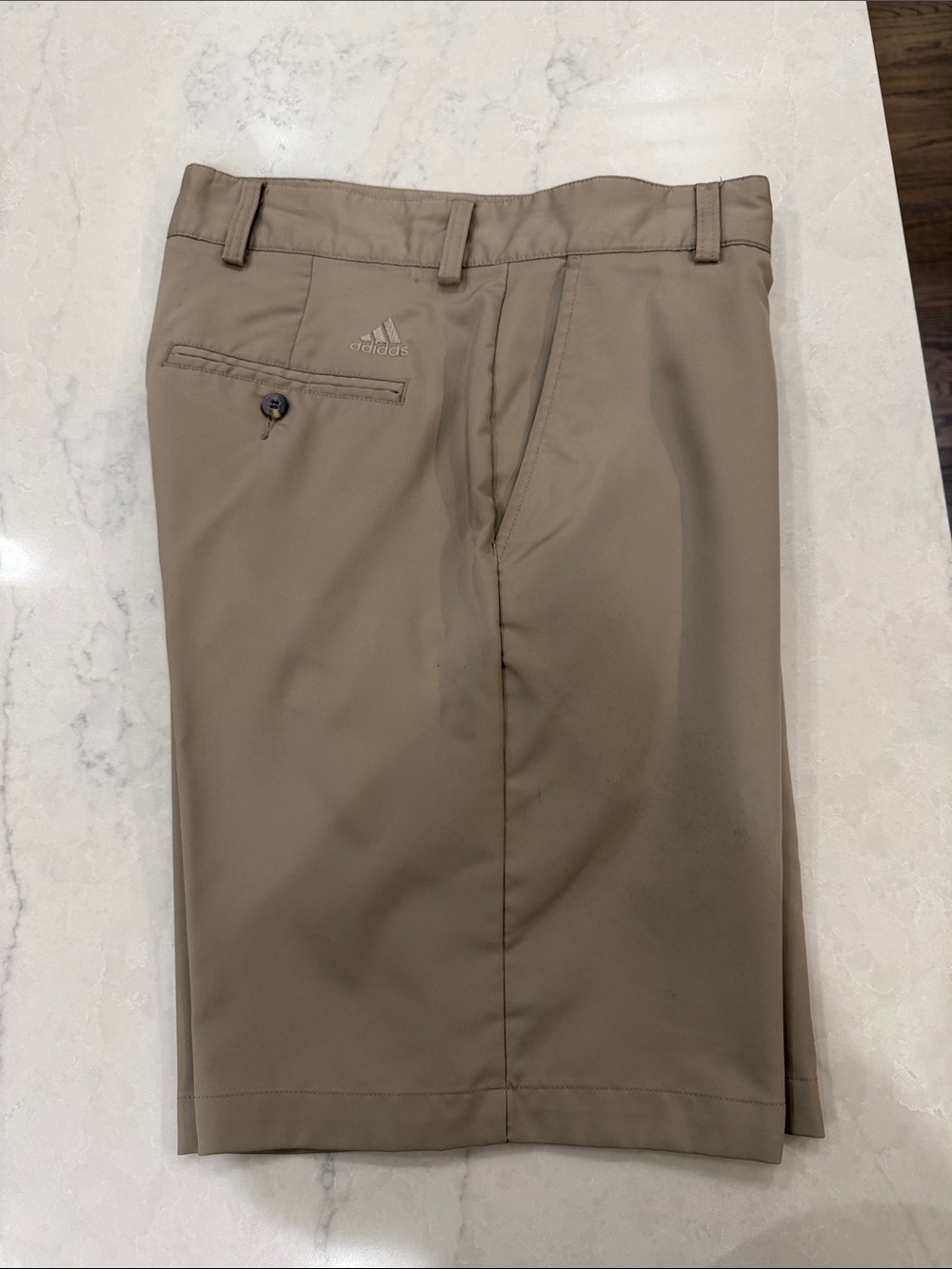 adidas Tan Performance Golf Shorts with Logo